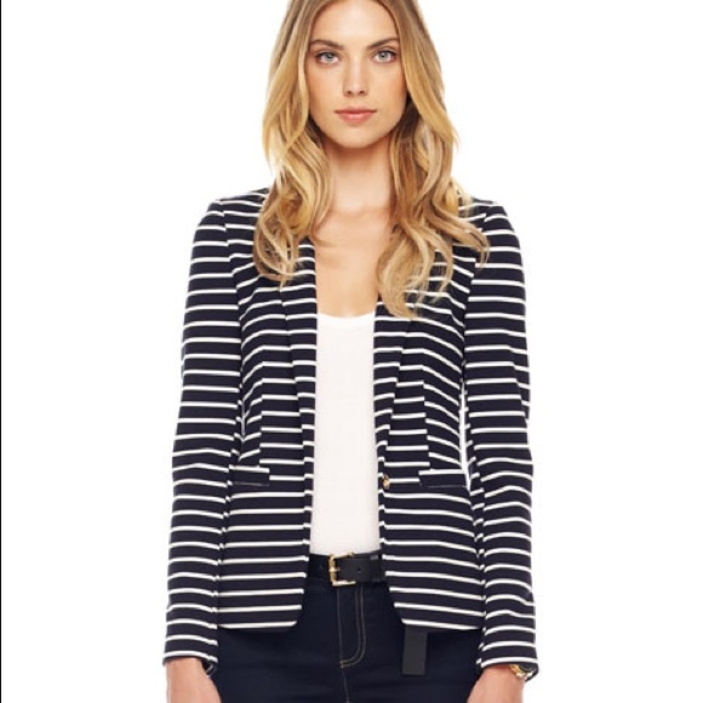 Michael Kors Navy Striped Knit Blazer (size 2)